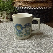 MCM Norwegian Figgjo Flint Tor Viking Mug Coffee Cup Norway Mid Century Floral