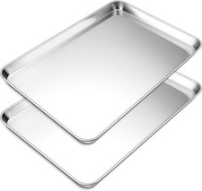 P&P CHEF Baking Cookie Sheet Set of 2, 19.6 Inch Stainless Inch, Sliver 