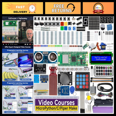 Raspberry Pi Pico W Ultimate Starter Kit - 450+ Items, 117 Projects, MicroPython
