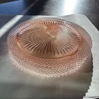 Vintage Depression Glass Rare 12" Cake Plate Pink Miss America by Anchor Hocking