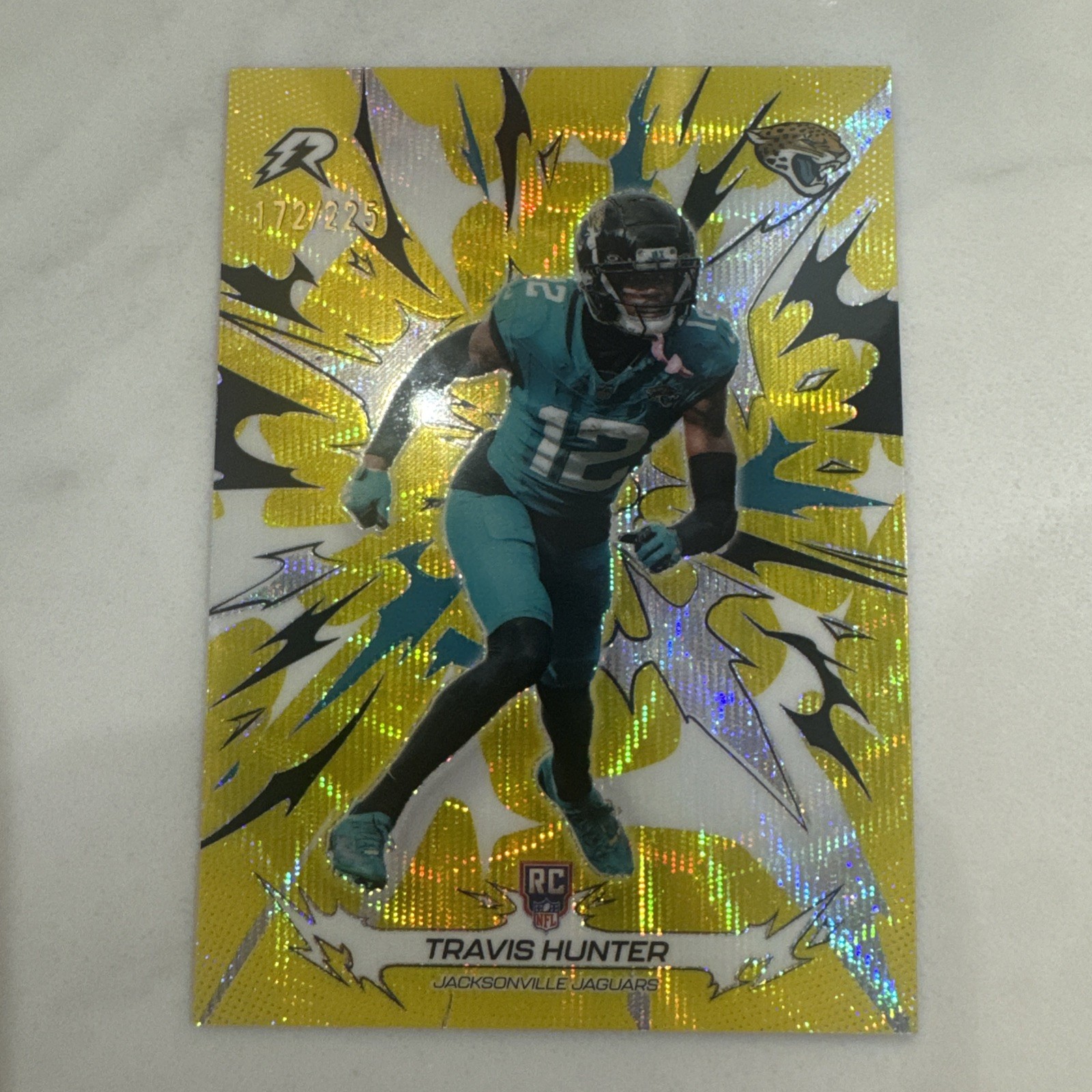 Travis Hunter 2025 Topps Resurgence NFL RC Yellow Surge /225 #141 Jaguars Rookie