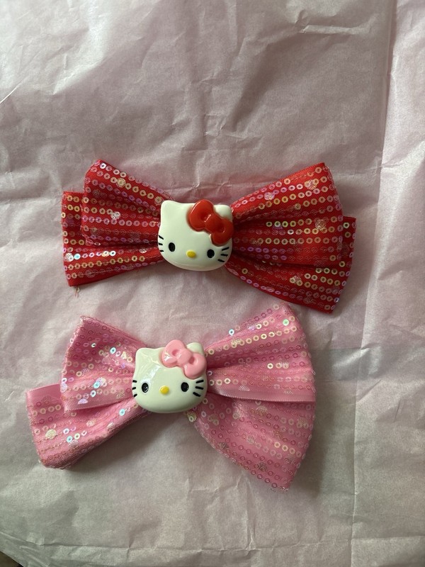 Hello Kitty Sequin Hair Bow Clips – Set of 2