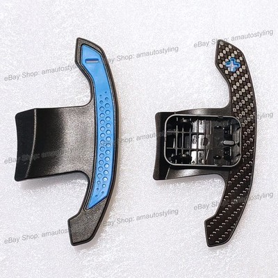 Blue Carbon Fiber Paddle Shifter Trims Replacement For BMW X6M G06/F96 2019-2026