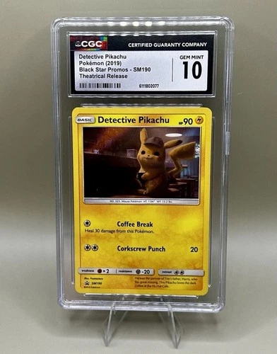 Pokémon Detective Pikachu SM190 Black Star Promo Holo English CGC 10
