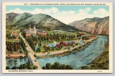 Vintage Linen Postcard Glenwood Springs CO Hotel Colorado & Mineral Baths