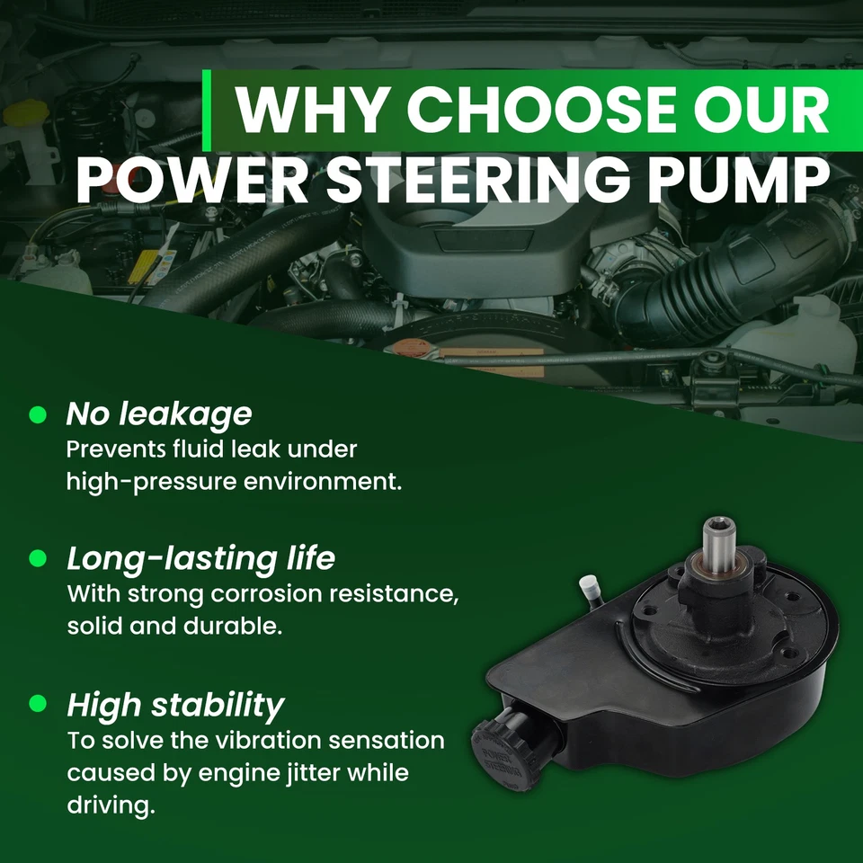 Power Steering Pump Fit Chevrolet Silverado 2500 3500 GMC Sierra 2500 3500 6.6L - Image 2 of 4