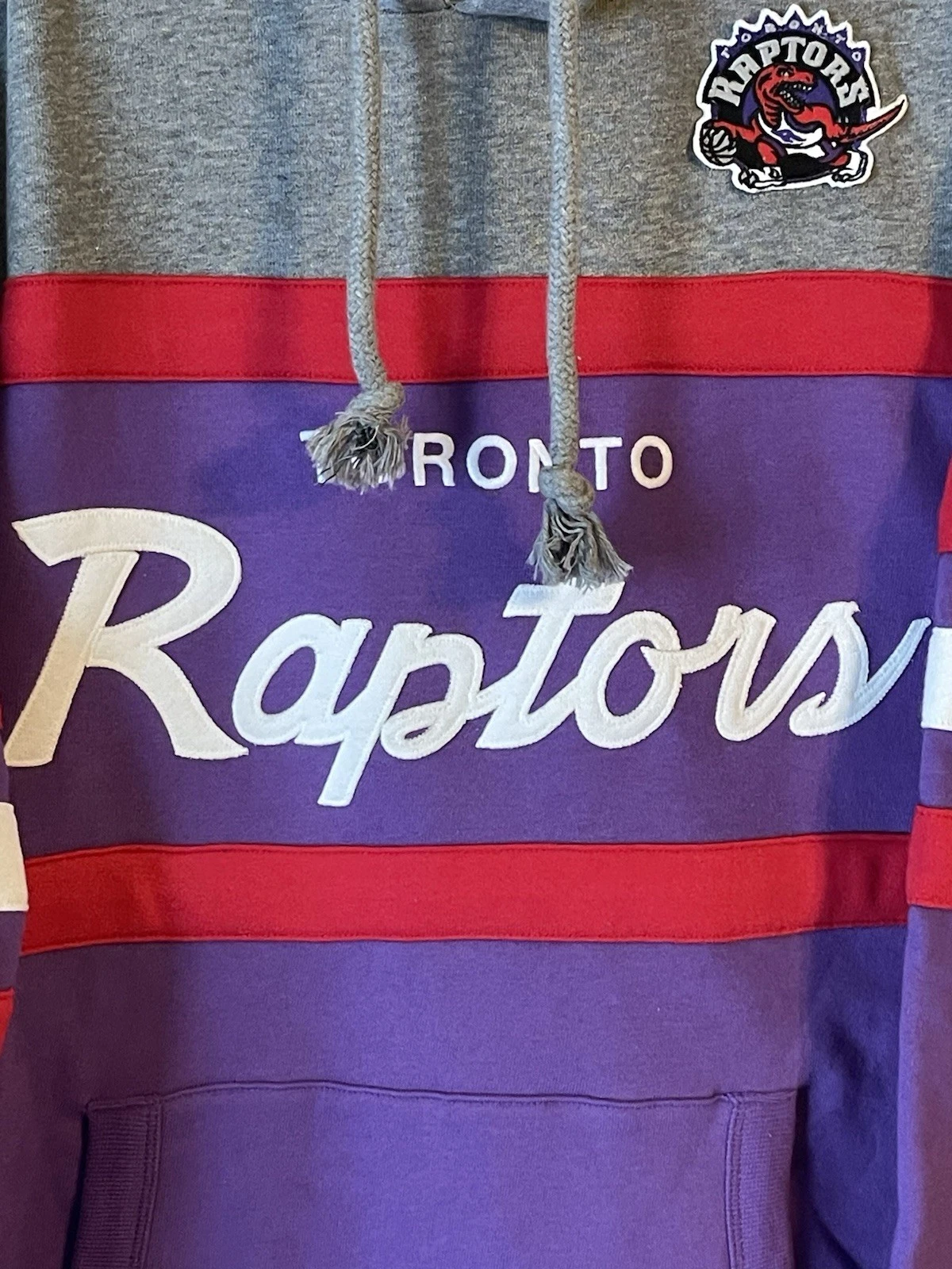 Felpa con cappuccio pullover uomo 2XL nuovo senza etichette Toronto Raptors Mitchell & Ness Head Coach