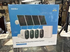 AOSU SolarCam Pro System 4 pack C7P2BH11 Solar Powered Security Camera - New