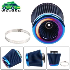 NEW 3" 76mm Inlet High Flow Air Filter Cold Air Intake Dry Cone Replacement