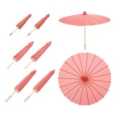 6 Pcs Paper Umbrellas ,8"/12"/16"Paper Parasol Umbrella for Wedding,Red