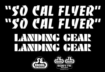 SE Racing ''SO CAL FLYER'' decal set - WHITE/CLEAR (from SE Racing)