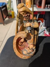 Roman Inc 12” Nativity Figurine Holy Family Joseph Mary Baby Jesus Wood Look