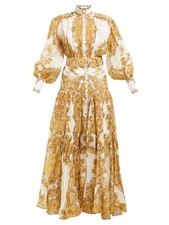 RUNWAY YELLOW PAISLEY ZIPPY MAXI DRESS SZ AU 0