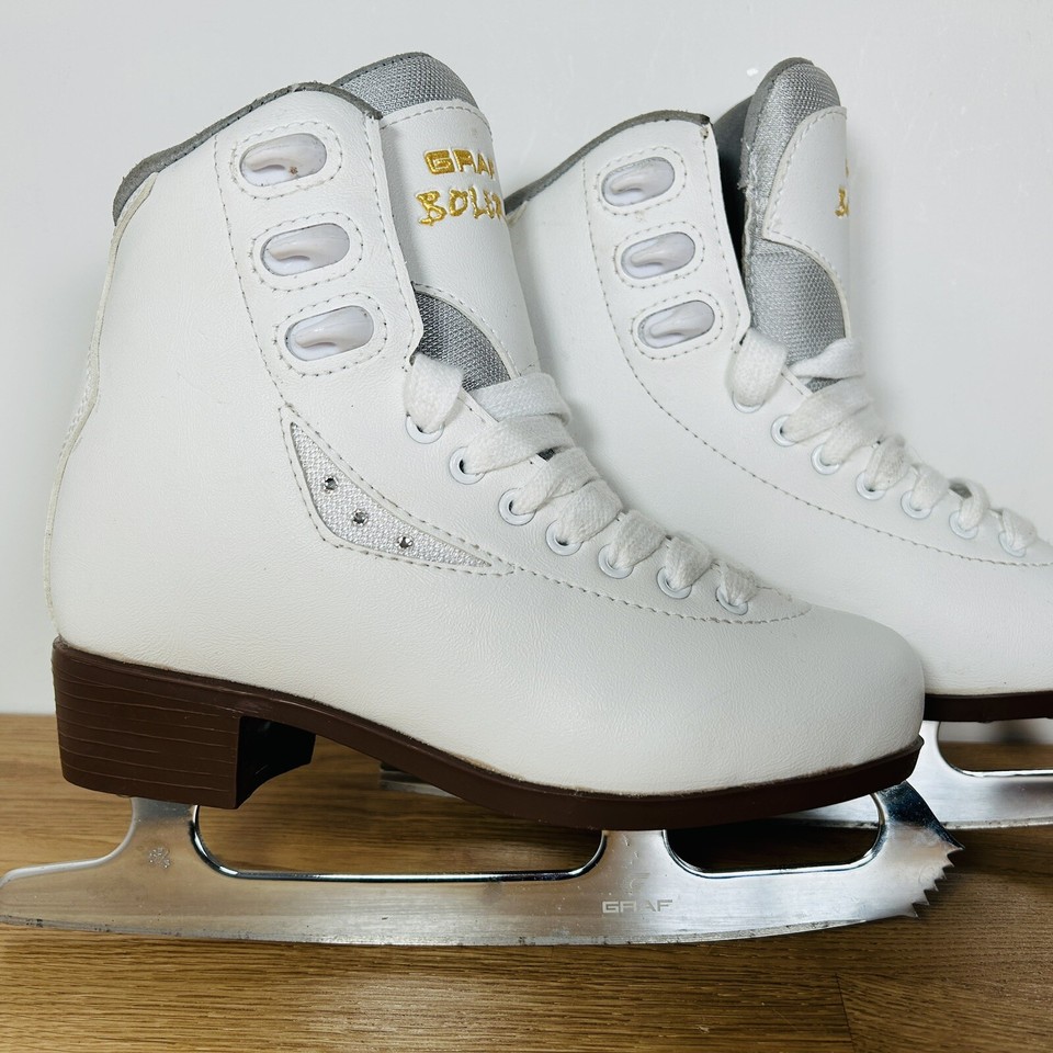Graf Bolero Ice Figure Skates Size EU 34 UK 1.5 White Dancing Lightly