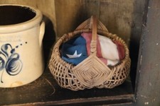 Primitive Buttocks Basket Natural Tan Brown Color Egg Gathering Farmhouse