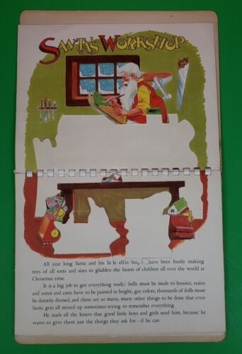 Vintage Christmas Time Action Fold Out Pop-Up Christmas Book Christmas Everyday - Foto 6 di 19