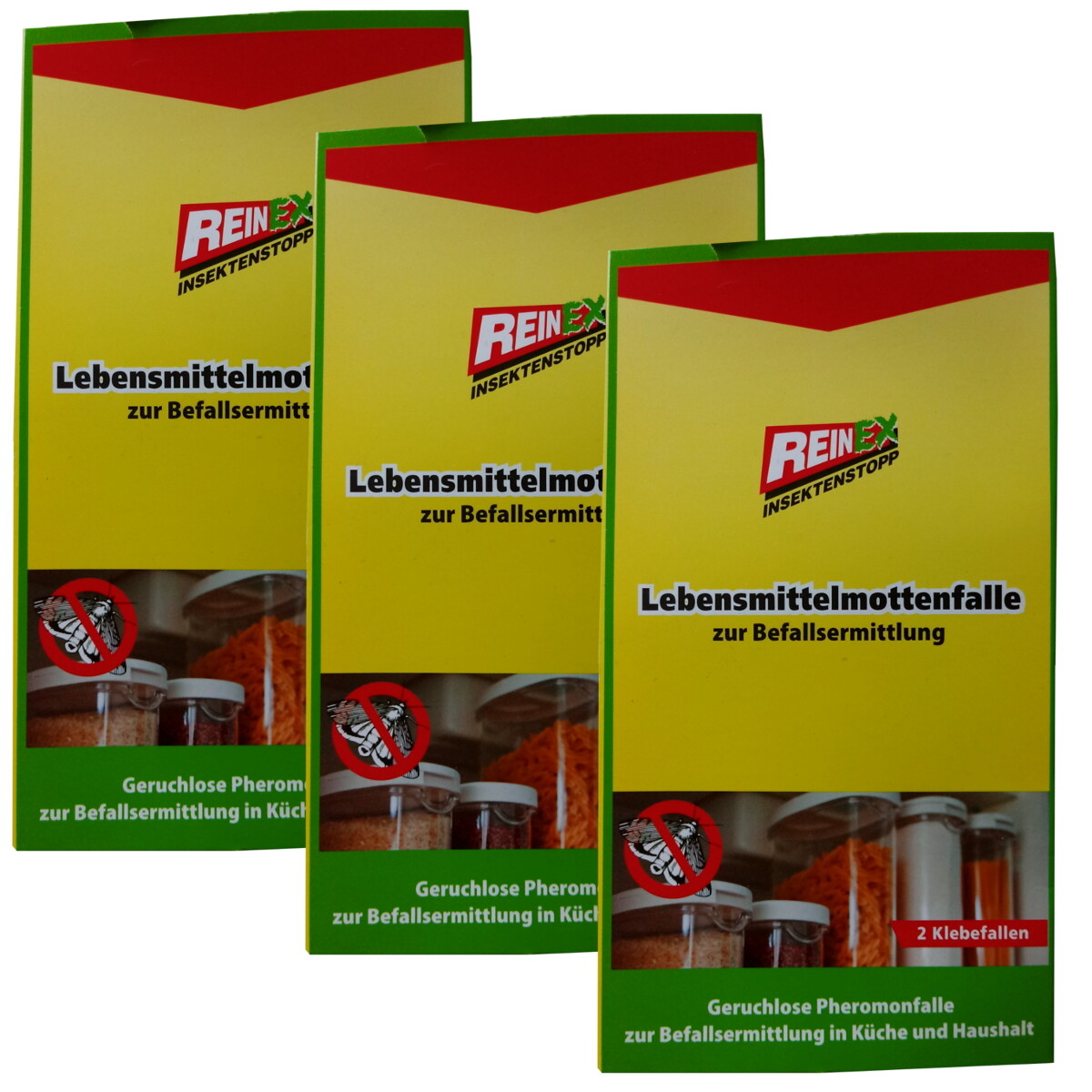 3x REINEX InsektenStopp Lebensmittelmottenfalle Lebensmittelmotte Pheromon