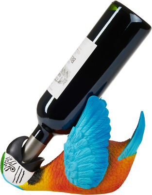BRUBAKER Wine Bottle Holder Thirsty Parrot - Drunk Animals - Polyresin