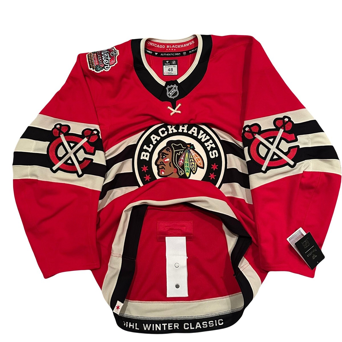 Chicago Blackhawks 2025 Winter Classic Jersey Fanatics Authentic Pro Size  48 MiC