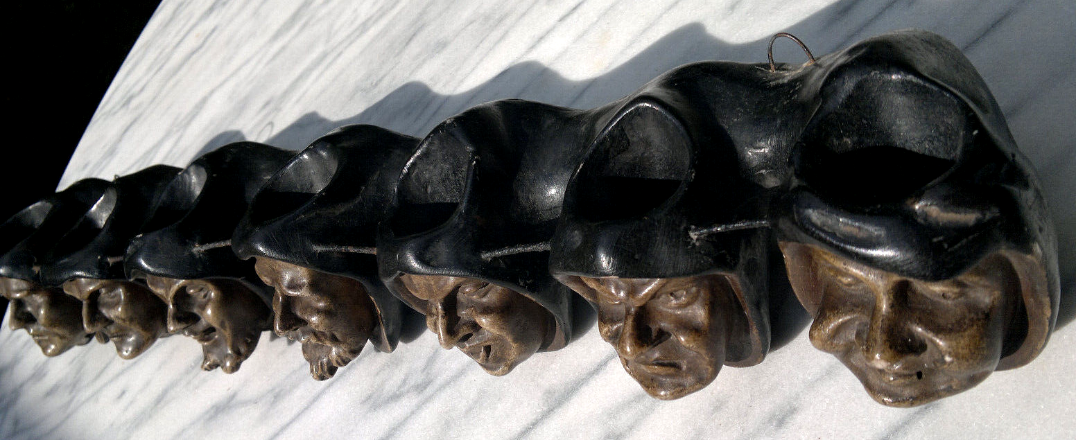 Antique French Monks Seven Deadly Sins Pipe Rack Candle Holder 19