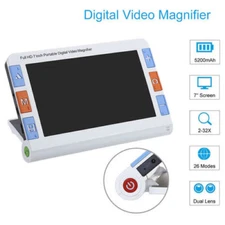 7" Portable Digital Video Magnifier Electronic Reading Aid AV HD Output 2X-32X