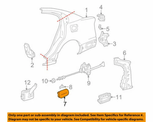 TOYOTA 7735030331 OEM FUEL FILLER DOOR for LEXUS GS300 GS400 GS430 NOS - Image 3 of 4