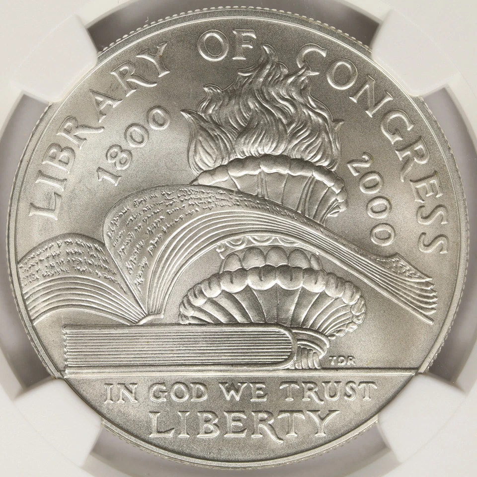 2000-P Library of Congress Silver Dollar $1 NGC MS70 - Image 3 of 4