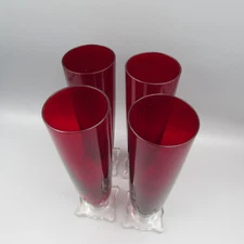 Seneca Crystal #903 Ruby Red SLIM JIM Pilsners - Set of Four
