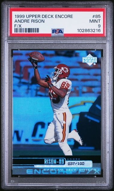 1999 Upper Deck Encore ANDRE RISON Kansas Chiefs F/X 37/100 Total Pop 1 PSA 9