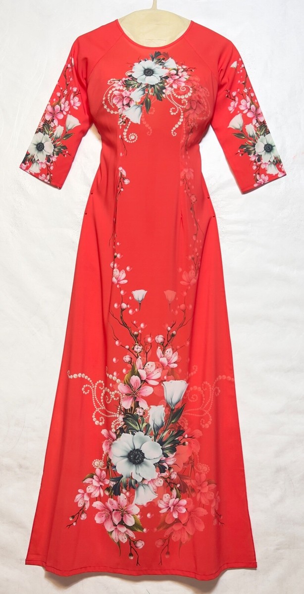 Ao Dai Viet Nam Lua Mem Ru Silk CT-183 Dai Ao 147cm Size M