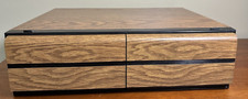 Vintage VHS Tape Holder Wood Grain Look 2 Drawer Cabinet Storage Case 20 VHS GUC