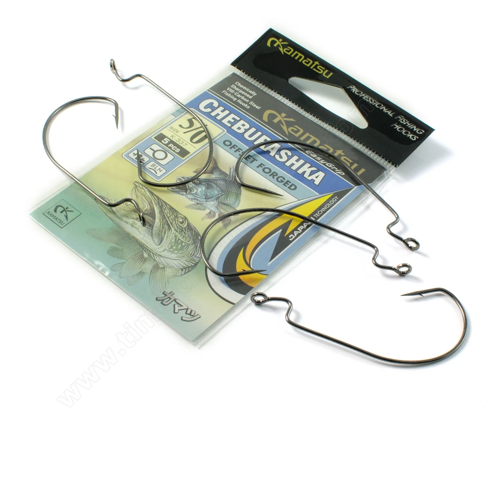 Kamatsu Cheburashka Offset Hooks Weedless Big Eye Drop Shot Carolina Rig Texas - Image 4 of 4