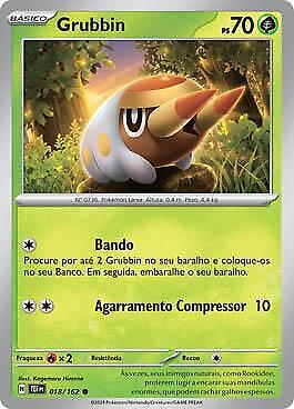 Grubbin 018/162 in Portuguese Temporal Forces Pokémon TCG
