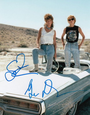 THELMA & LOUISE Susan Sarandon & Geena Davis signiertes 10x8 Foto AFTAL UACC ACOA