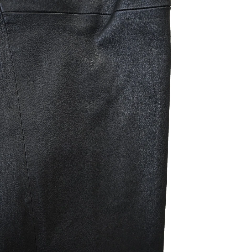 Leggings de cuero Vince medianos negros con cremallera al tobillo cintura alta pantalones ajustados Foto 4 de 4