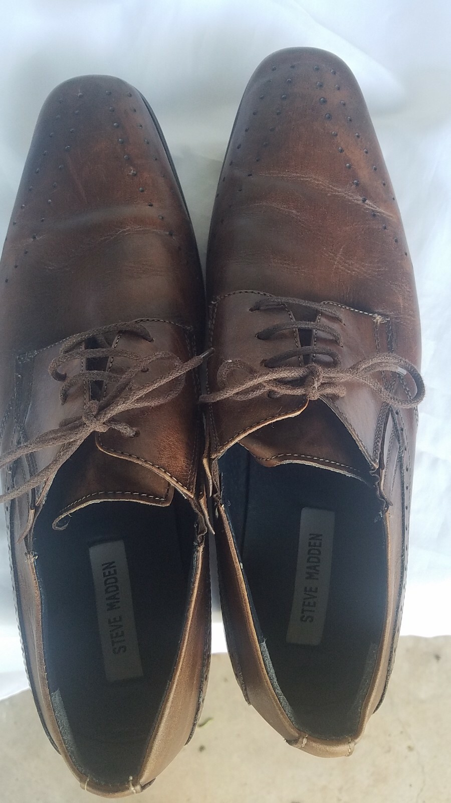 SAOLA Oxford uomo Steve Madden Perk in pelle stringate. Tacco circa 1" taglia 11
