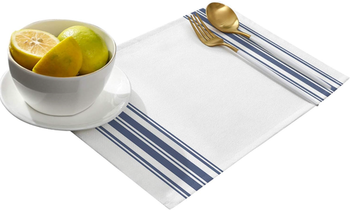 Blue White Stripes Indoor Placemat Non-Slip Placemats for Kitchen Dinin - Picture 4 of 4
