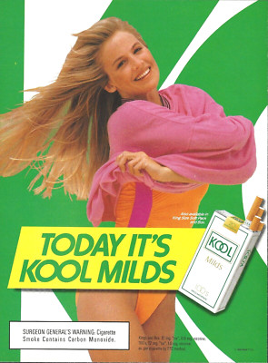 1991 Kool Milds Menthol Cigarettes Blonde Woman vintage Print Ad Advertisement