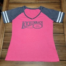 Luckenbach Texas Red & Black Baseball Style V-Neck Tee "Everybody's Somebody"