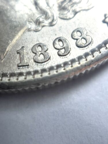 1898-S/S MORGAN DOLLARO D'ARGENTO BU BRILLANTE NON CIRCOLATO VAM 7A FUSTELLA ROTTURA CAPELLI - Foto 6 di 6