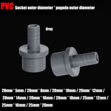 20mm 25mm PVC Pipe Connector Fittings Adapter to Hose OD 5/8/10/12/14-20mm Grey