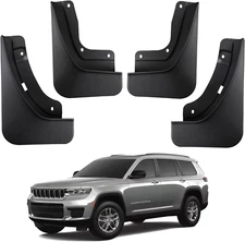 2021-2025 Jeep Grand Cherokee L Mud Guards Black No Drill Mud Flaps Splash Guard