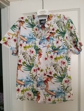 HAWAIIN STYLE SHIRT RETRO DESIGN BEAUTIFUL WOMEN SURFING DECOR XL SHORT SLEEVE