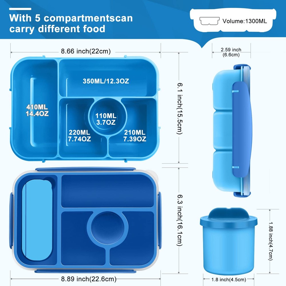 Lunch Box Bento Box Lunch Containers For Adults/kids/toddler5 Compartments Bento