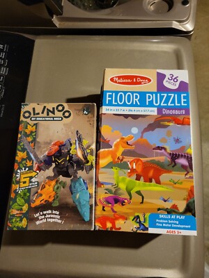 Melissa &Doug Dinosaurs Floor Puzzle, With Bonus Dino Squad Buildable Figure