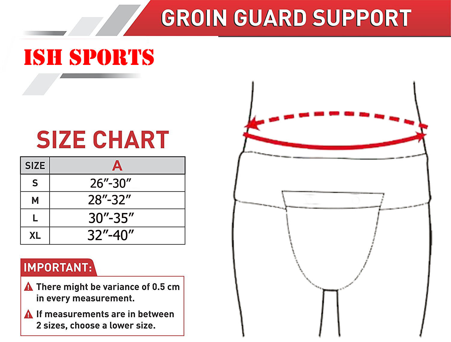 Boxing Groin Protector Size Chart