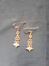 Bronze Ohrhänger 3cm lang Perlmutt Stern Ohrringe