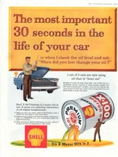Vintage advertising print Gas Oil SHELL X-100 Premium Motor  3 Motor Oils in 1