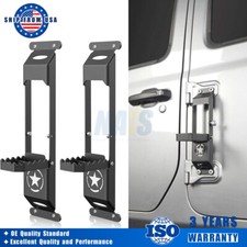 2-pack Foldable Star Door Hinge Foot Peg Step Pedal For Jeep Wrangler Jk 2007-18