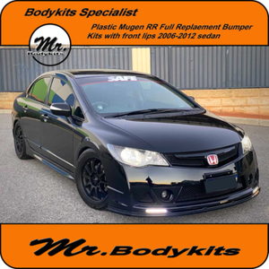 Plastic Mugen Rr Plastic Full Front Bumper For Honda Civic 06 12 Sedan Fd Ebay